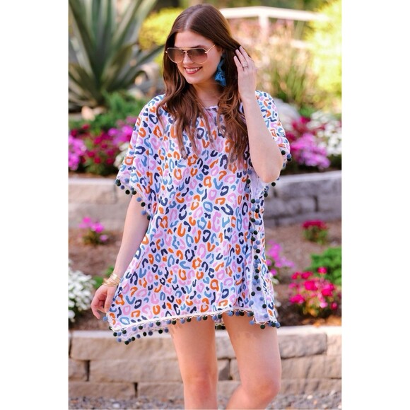 NWT Jess Lea Feeling Like Fun Swimsuit Coverup Dress‎ One Size Fits 0-10 Leopard - Picture 1 of 13